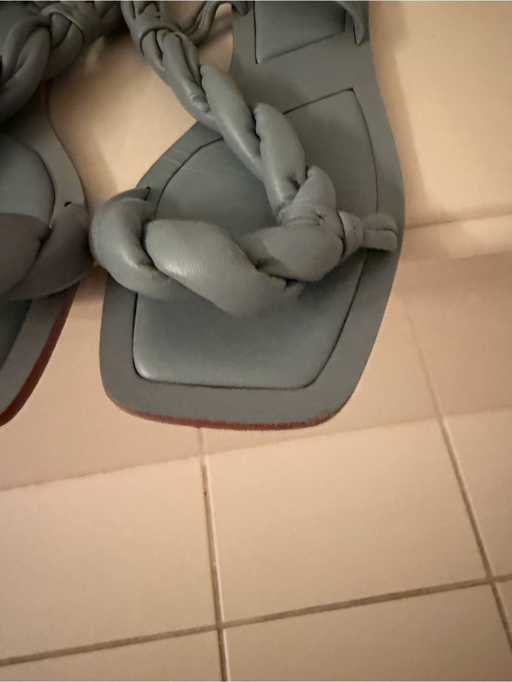 Zara Braided Square-Toe Sandals in Slate grey - Picture 4 of 4